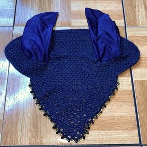 🚨FINAL PRICE - LAST CALL🚨 Handmade Fly Bonnet - Custom Navy/Gold/Black  Hors